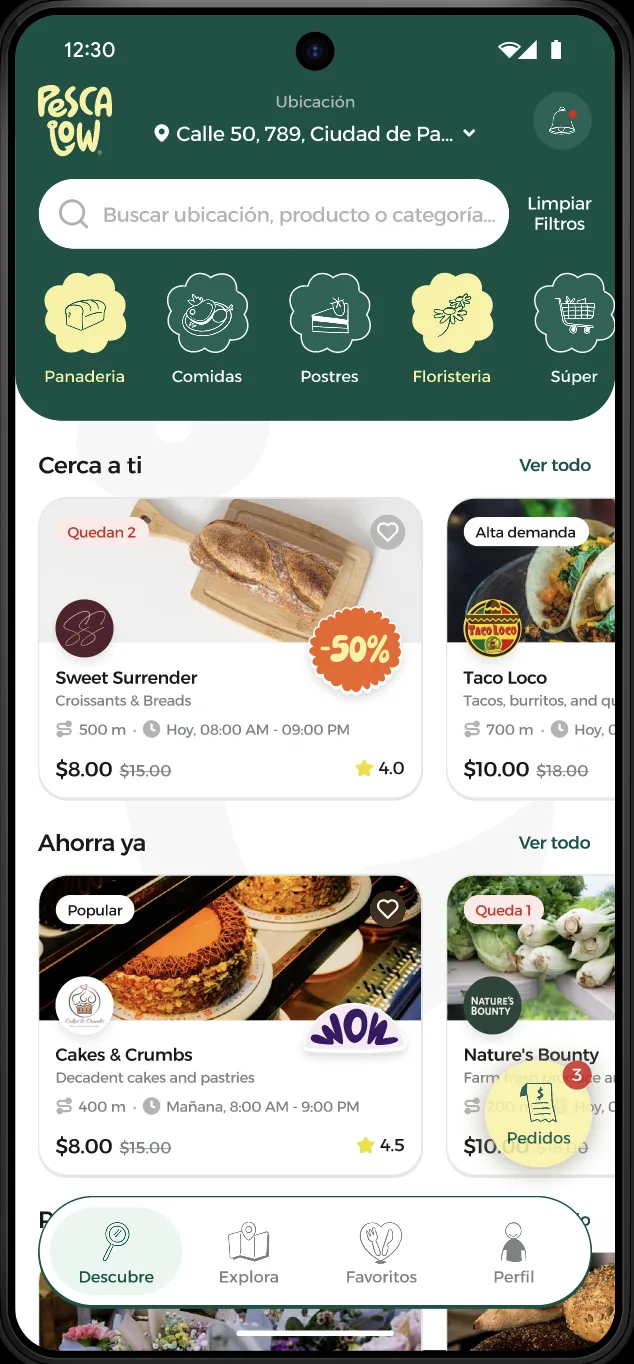 Pantalla Descubre de Pescalow